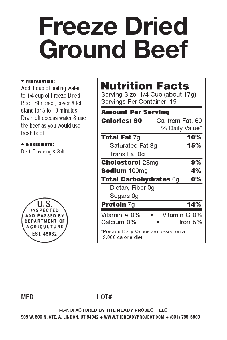 Freeze Dried Ground Beef Bucket